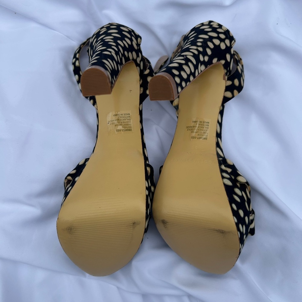 Vintage Colin Stuart size 9 animal leopard print platform strappy mobwife - Picture 5 of 10